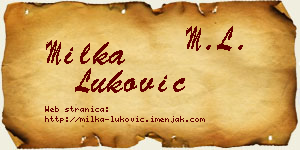 Milka Luković vizit kartica